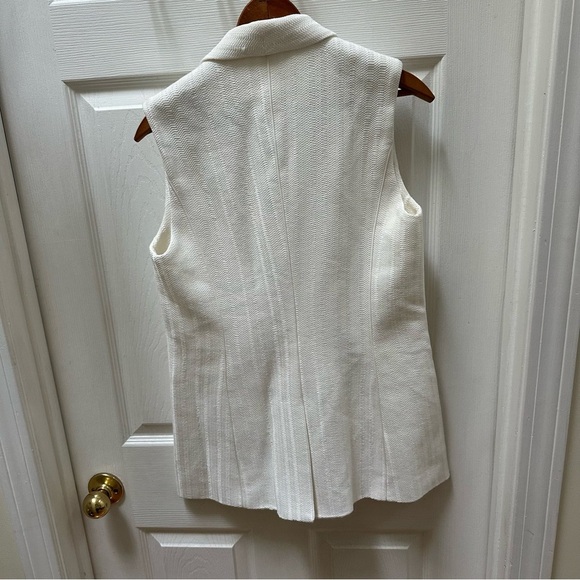 Veronica Beard White Sleeveless Blazer Vest long top jacket 4 - Picture 7 of 8